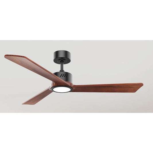 KBS-52K180 Walnut Solid Wood Ceiling Fan in Matte Black