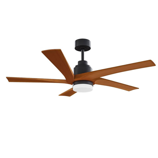 KBS-52K120 Matte Black Walnut Wood Ceiling Fan with LED