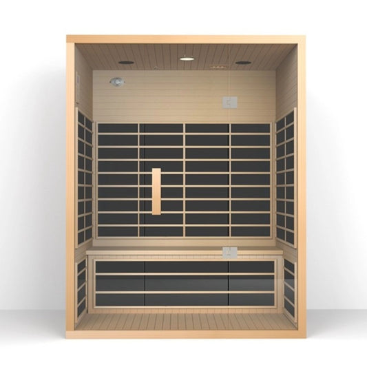 SMT-031PE 3-Person Infrared Sauna with Tempered Glass and Audio System