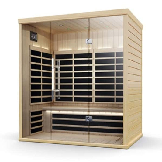 SMT-031PE-1 3-Person Infrared Sauna with Bluetooth Audio and Tempered Glass