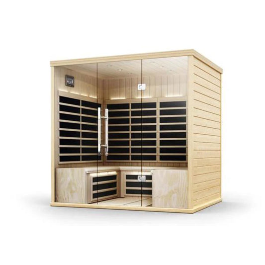 SMT-041PE-1 4-Person Infrared Sauna with Bluetooth and Tempered Glass Design