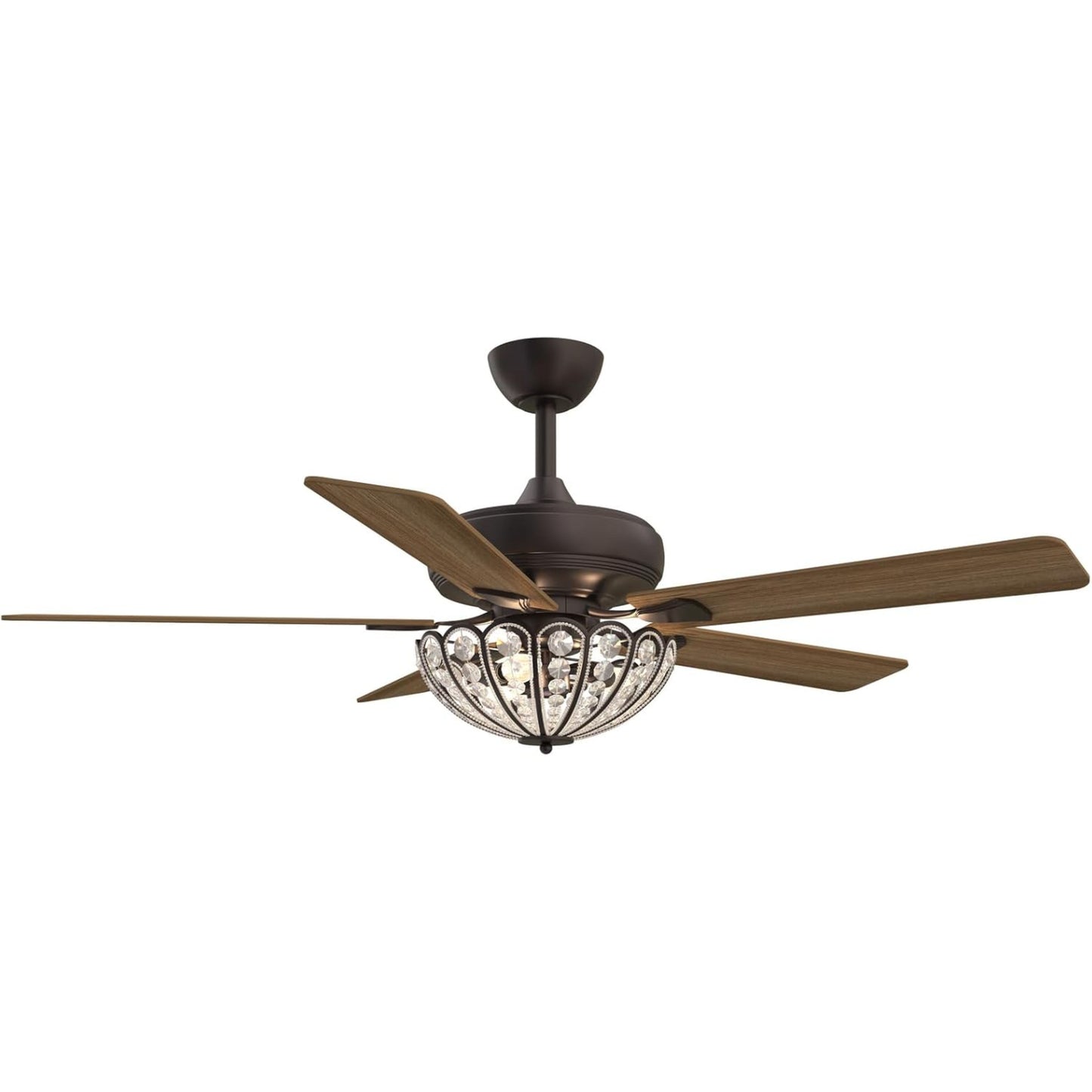 KBS-52K029 Matte Black Grey Blade Ceiling Fan with Iron Art Shade