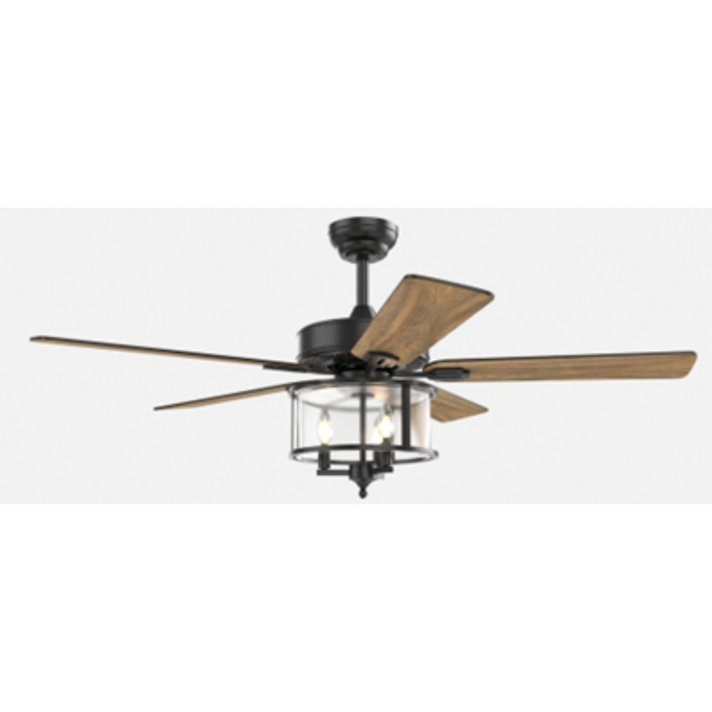 KBS-52K011 Black Grey Plywood Ceiling Fan with Iron Art Shade