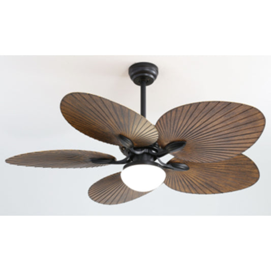 KBS-5228D Black Ceiling Fan with Dark Yellow Blades and Glass LED Light
