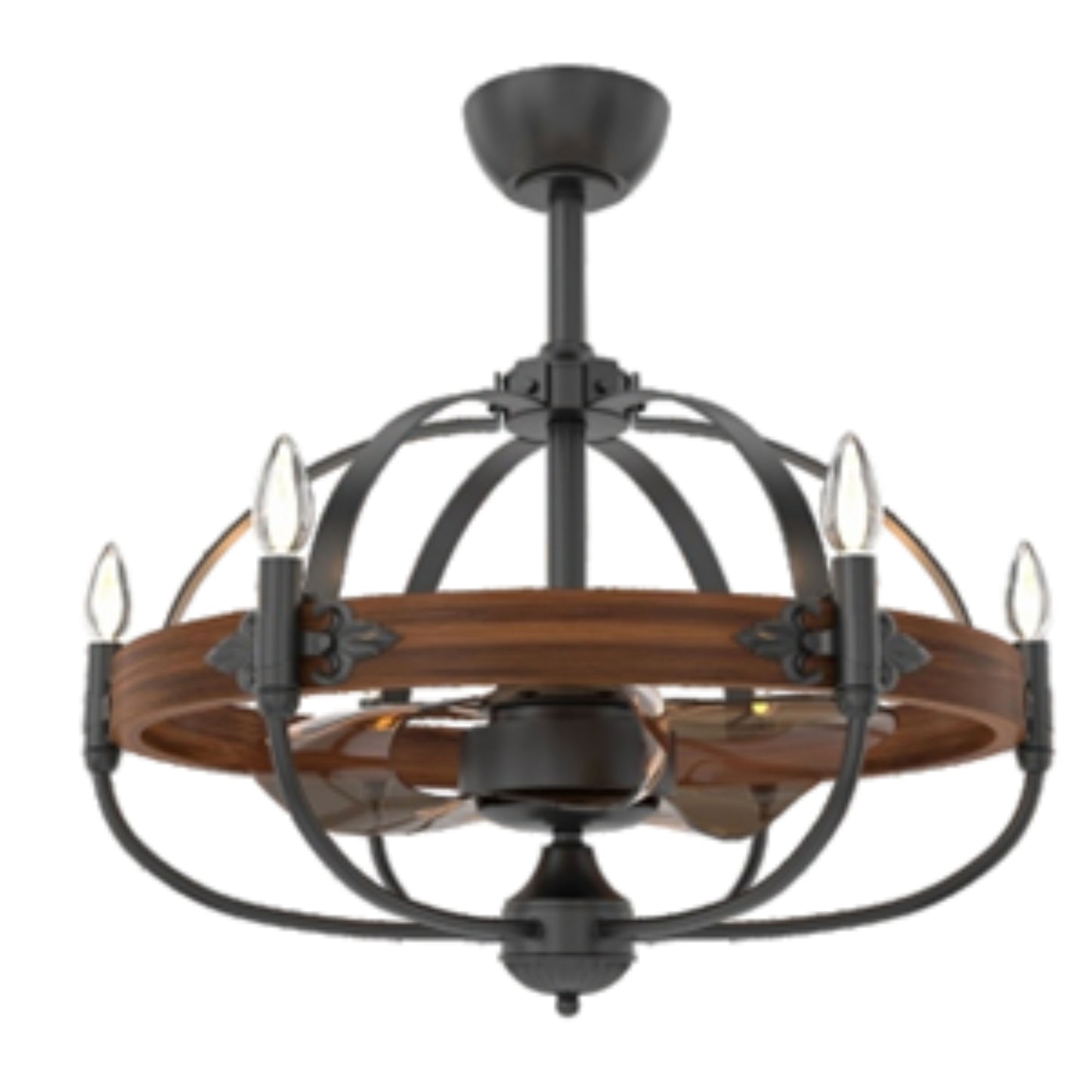 KBS-19003 29-Inch Matte Black Ceiling Fan with E14 Lights