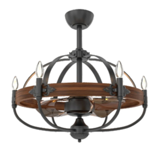 KBS-19003 29-Inch Matte Black Ceiling Fan with E14 Lights