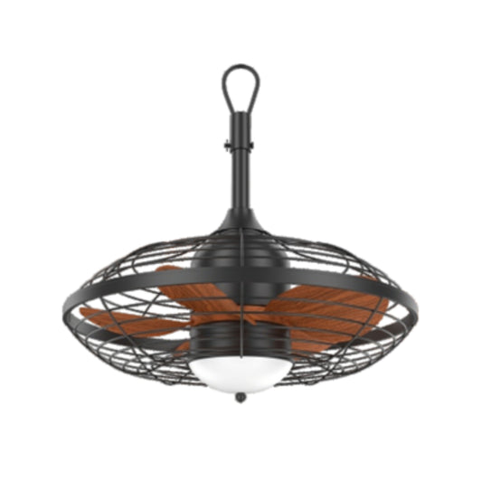 KBS-20K042 Compact Matte Black Ceiling Fan with LED Light