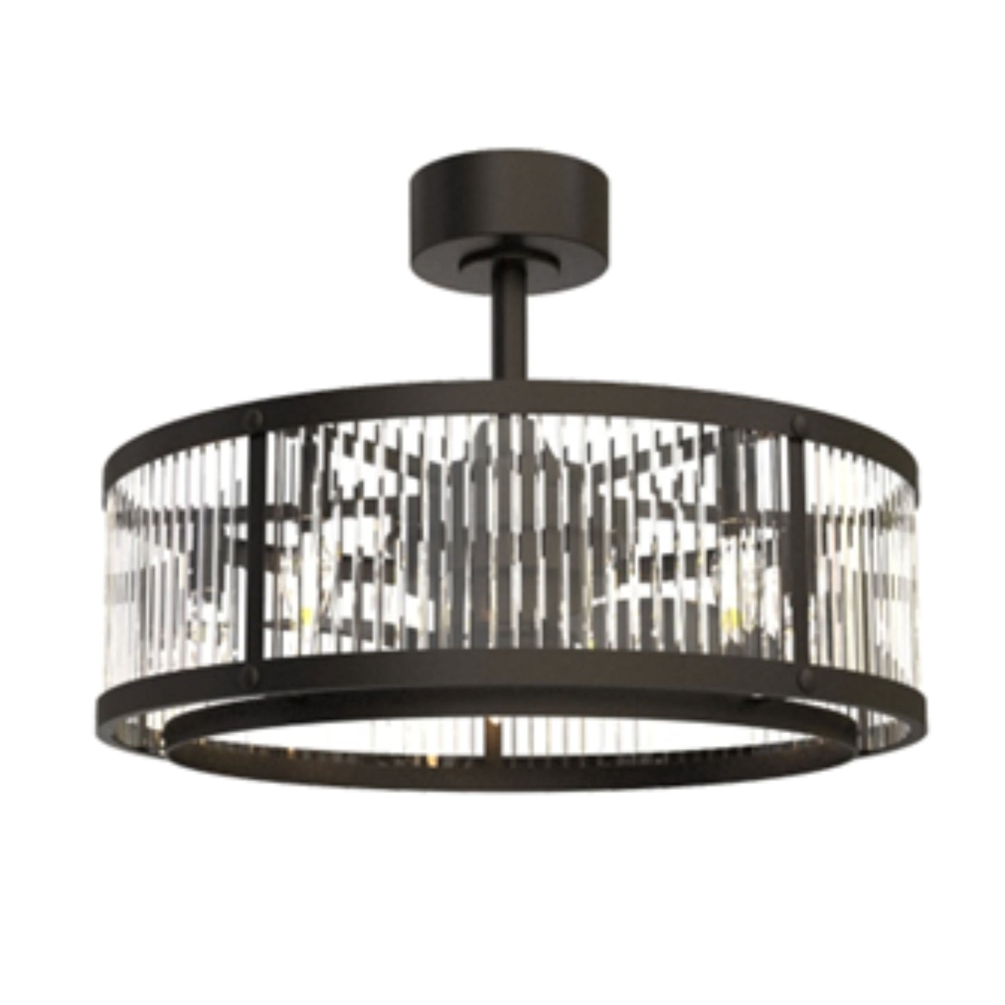 KBS-23K002 Brushed Nickel Compact Ceiling Fan with E14 Lights