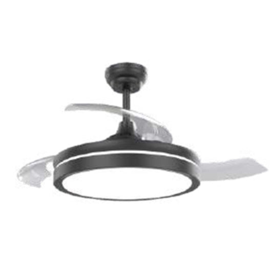 KBS-Y4296 Retractable Matte Black Ceiling Fan with LED Light