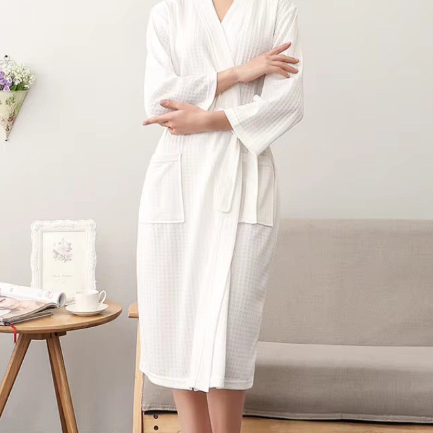 Waffle Weave Robe – Lightweight & Breathable Comfort