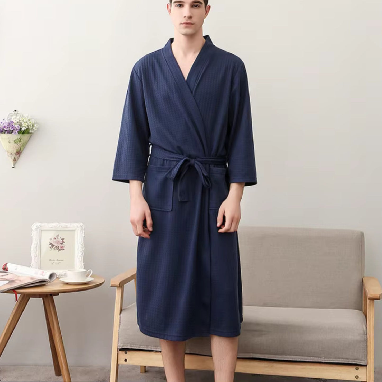Waffle Weave Robe – Lightweight & Breathable Comfort
