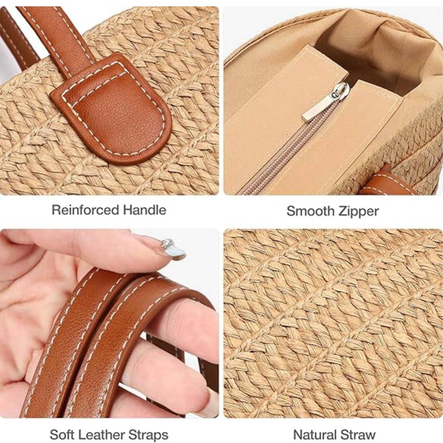 Customizable Straw Crossbody Shoulder Bag – Stylish & Lightweight