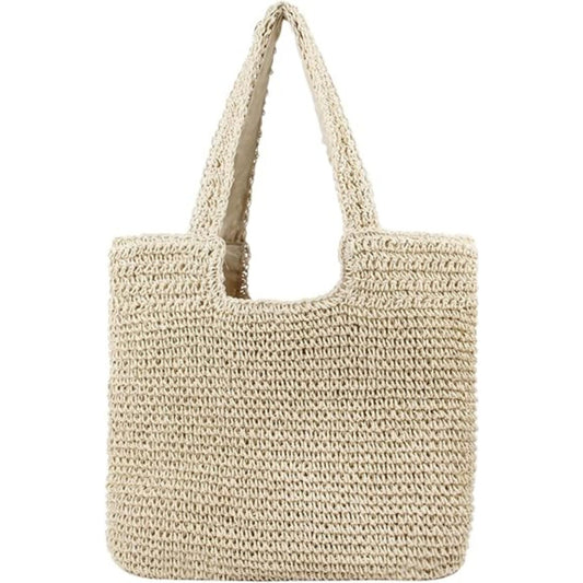 Customizable Woven Straw Tote Bag – Lightweight Beach Shoulder Bag