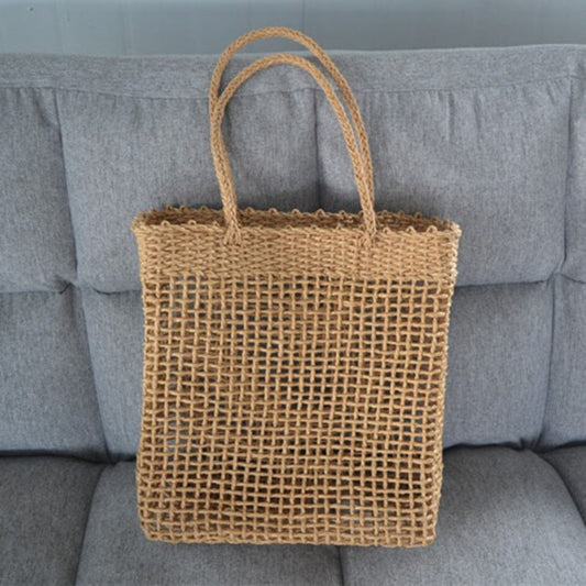 Woven Paper Bag with Matching Material Handles