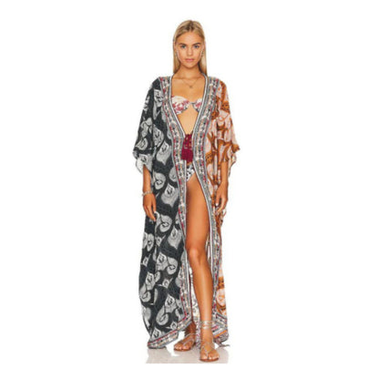 Zanya Bohemian Kimono – Flowy Beach Cover-Up with Ethnic Print