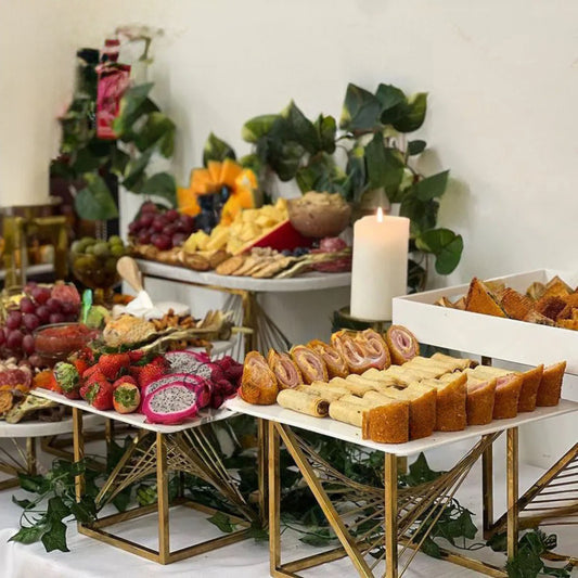 Golden Stainless Steel Buffet Dessert Display Stand