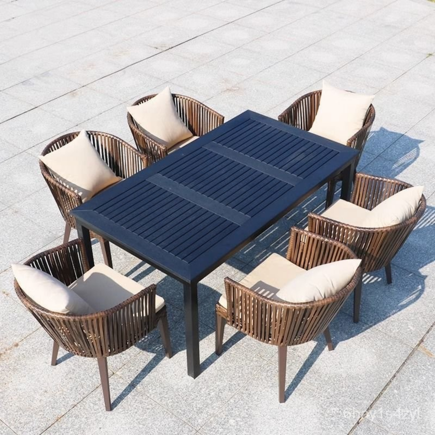Modern Outdoor Dining & Patio Set – Poly Wood & Aluminum