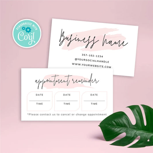 Appointment Reminder Cards for Spa & Salon Services