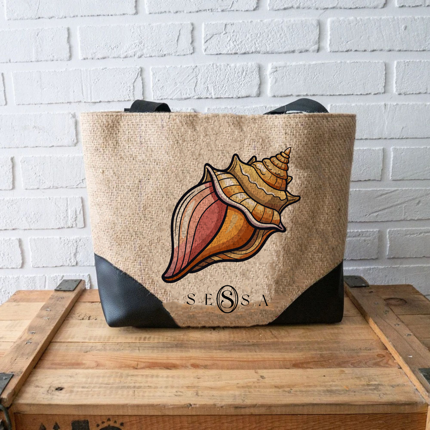 Durable Jute Tote Bag with Cotton Webbing & Rope Handle