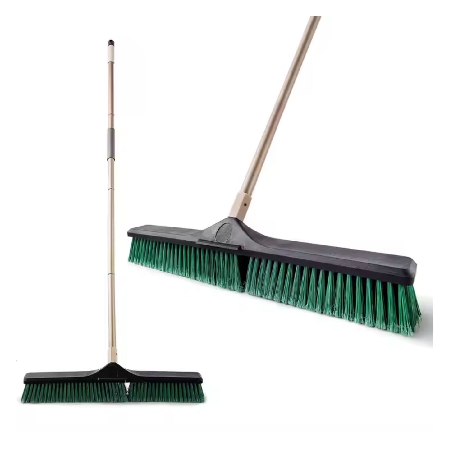 Heavy-Duty Large Push Broom – PP Bristle & Scouring Head, Iron Pole