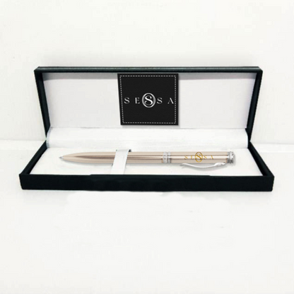 Silver & Gold Ballpoint Pen – Luxury Gift with Matching Box