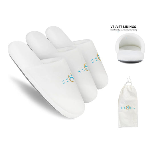 Plush Spa Slippers – Soft Velvet Lining & EVA Sole for Comfort