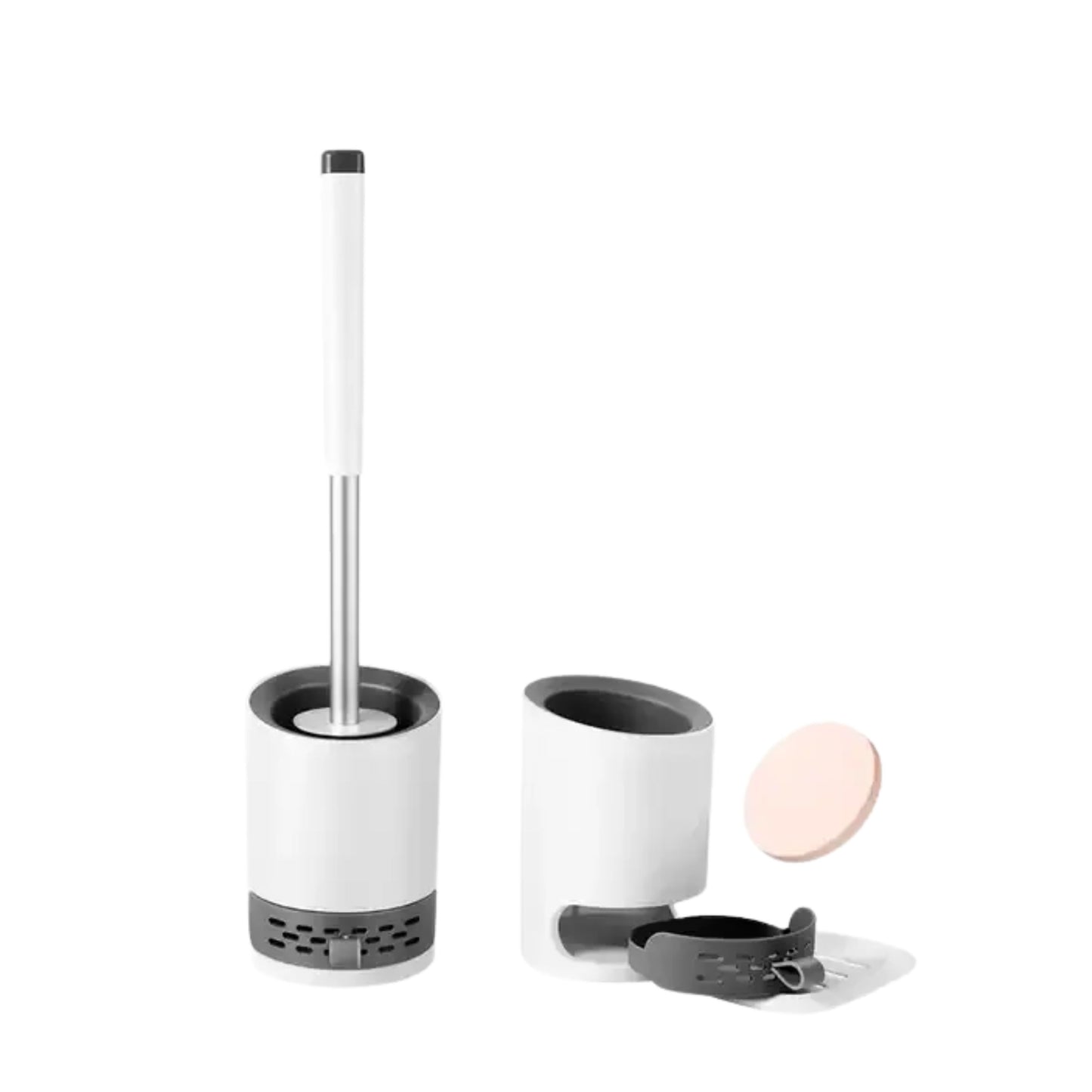 White TPR Toilet Brush – Flexible, Scratch-Free Design for Efficient Bathroom Cleaning
